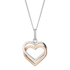Thumbnail Image 0 of Silver & 9ct Rose Gold Double Heart Pendant