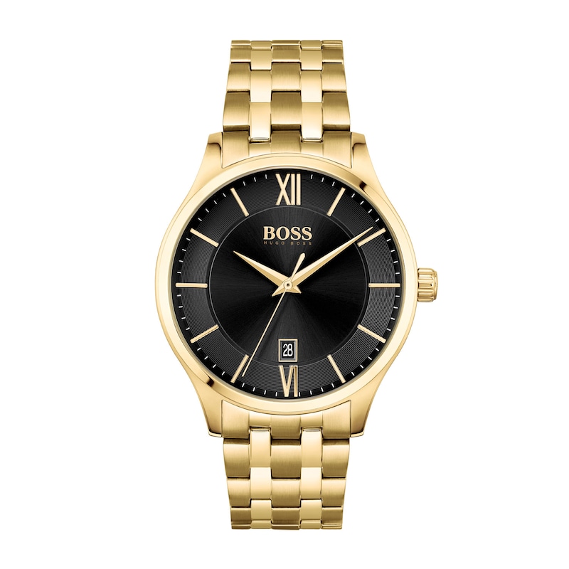 BOSS Elite Men's Yellow Gold-Tone Bracelet Watch