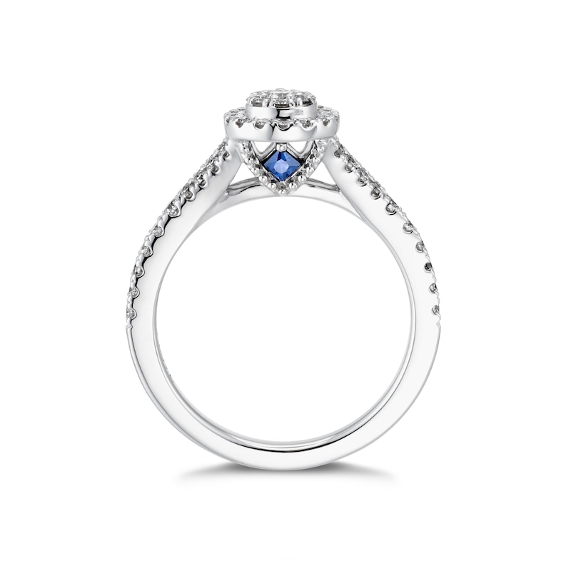 Vera Wang Platinum 0.45ct Total Diamond Pear Cluster Ring