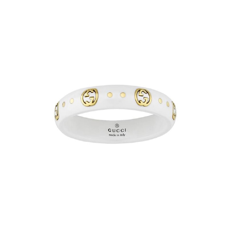 Gucci Icon 18ct Yellow Gold & White Ring
