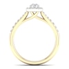 Thumbnail Image 2 of 18ct Yellow Gold & Platinum 0.50ct Total Diamond Halo Ring