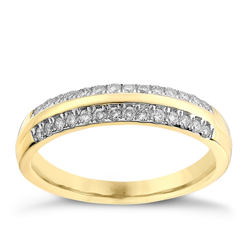 9ct Yellow Gold, 0.25ct Diamond Wedding Ring