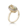 Thumbnail Image 0 of 9ct Yellow Gold 0.15ct Diamond Green Amethyst Oval Ring