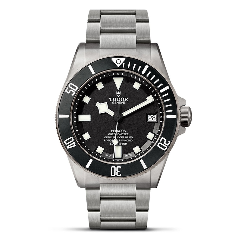 Tudor Pelagos Men's Titanium Bracelet Watch with black dial and bezel