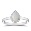 Thumbnail Image 0 of 9ct White Gold Opal & Diamond Pear Halo Ring