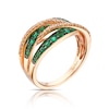 Thumbnail Image 0 of 14ct Rose Gold 0.18ct Nude Diamond & Emerald Ring