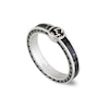 Thumbnail Image 0 of Gucci Interlocking Sterling Silver & Black Enamel Slim Ring Size N-O