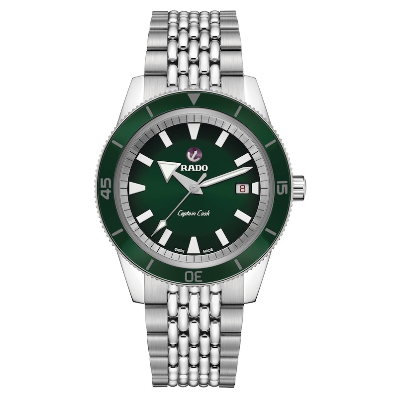 Rado Captain Cook Men's Green Dial & Stainless Steel Bracelet Watch