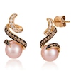 Thumbnail Image 0 of Le Vian 14ct Rose Gold Pearl & 0.29ct Diamond Earrings
