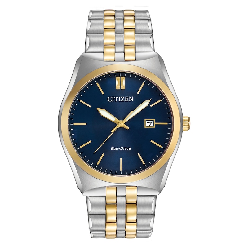 Citizen Men's Eco Drive Silver & Gold Plated Blue Watch