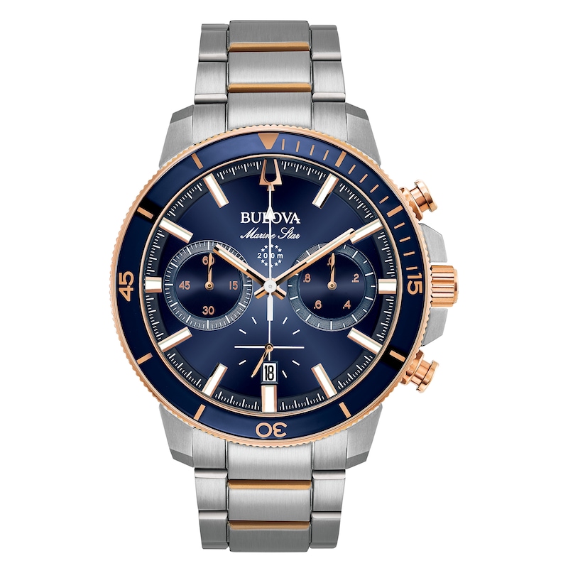 Bulova Men's Marine Star Blue & Rose Gold-Tone Watch