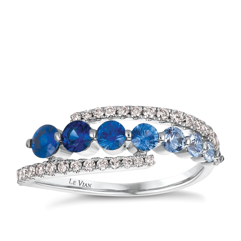Le Vian 14ct White Gold Sapphire & 0.23ct Diamond Ring