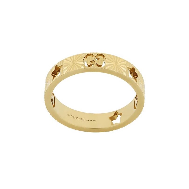 Gucci Icon 18ct Yellow Gold Star Ring Size N-O