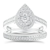 Thumbnail Image 0 of 9ct White Gold 0.50ct Diamond Pear Halo Bridal Set