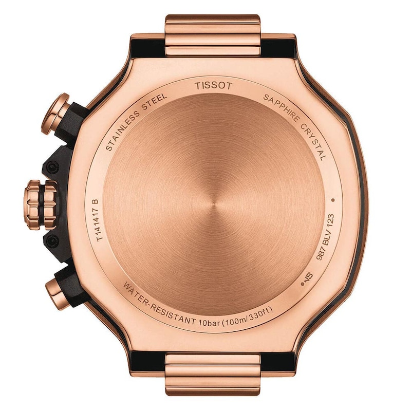 Tissot T-Race Men's Rose Gold-Tone & Black Rubber Strap Watch