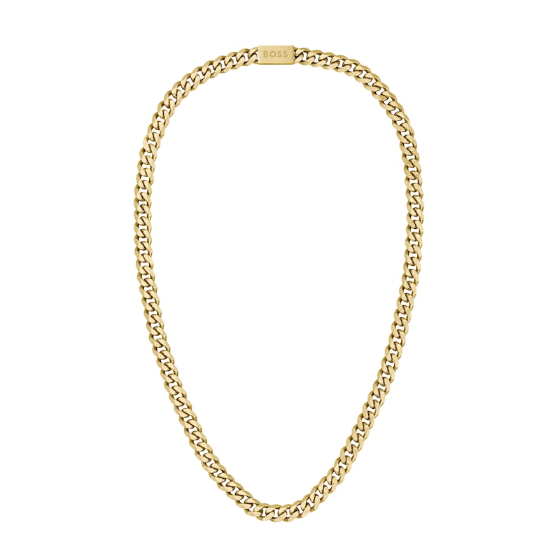 BOSS Chain Men's Gold Plated Stainless Steel Curb Chain