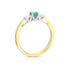 Thumbnail Image 2 of 18ct Yellow Gold Emerald 0.20ct Diamond Trilogy Ring