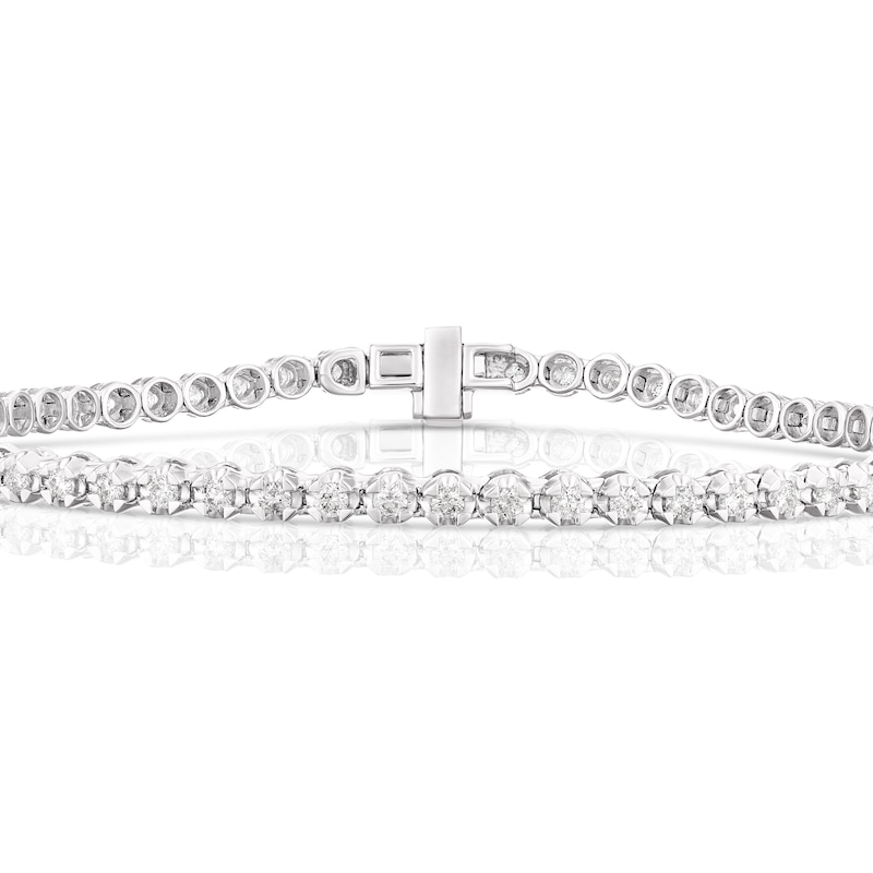 Platinum 1ct Diamond Claw Set Bracelet