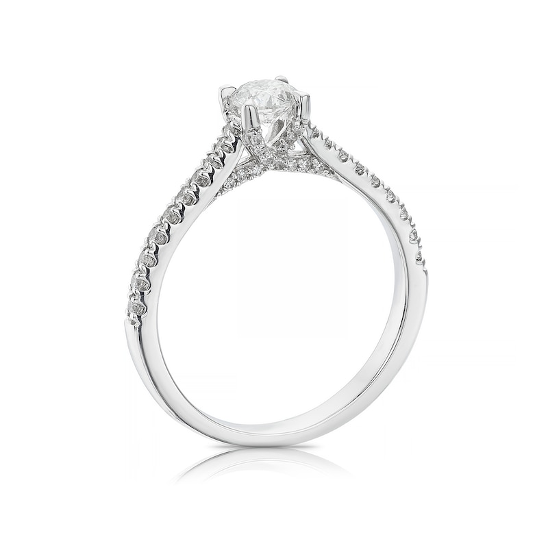 18ct White Gold 0.50ct Diamond Four Claw Solitaire Ring