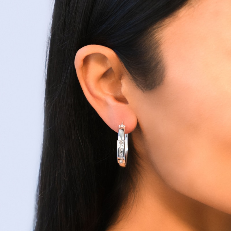 Lauren Ralph Lauren Sterling Silver & Cubic Zirconia Hoop Earrings