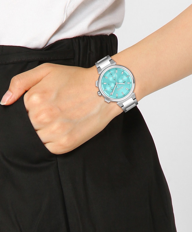 BOSS One Ladies' Turquoise Dial & Stainless Steel Bracelet Watch
