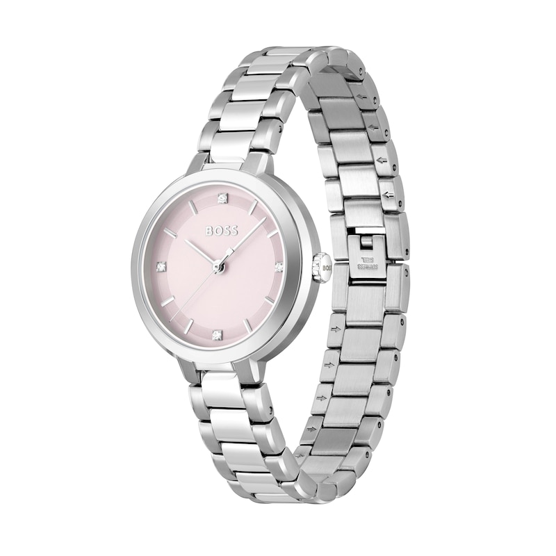 BOSS Sena Ladies' Pink Dial & Stainless Steel Bracelet Watch