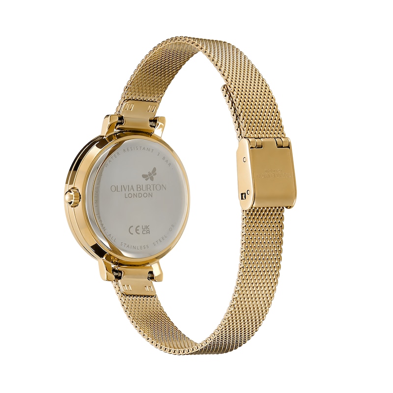 Olivia Burton Vintage Bead Gold-Tone Mesh Bracelet Watch