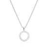 Thumbnail Image 0 of Sterling Silver Cubic Zirconia Circle Pendant Necklace