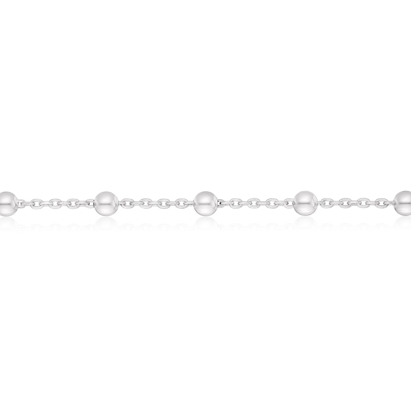 Sterling Silver 7.25 Inch Bead Station Bracelet