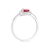 Thumbnail Image 2 of 9ct White Gold Created Ruby & CZ Pear Shaped Ring