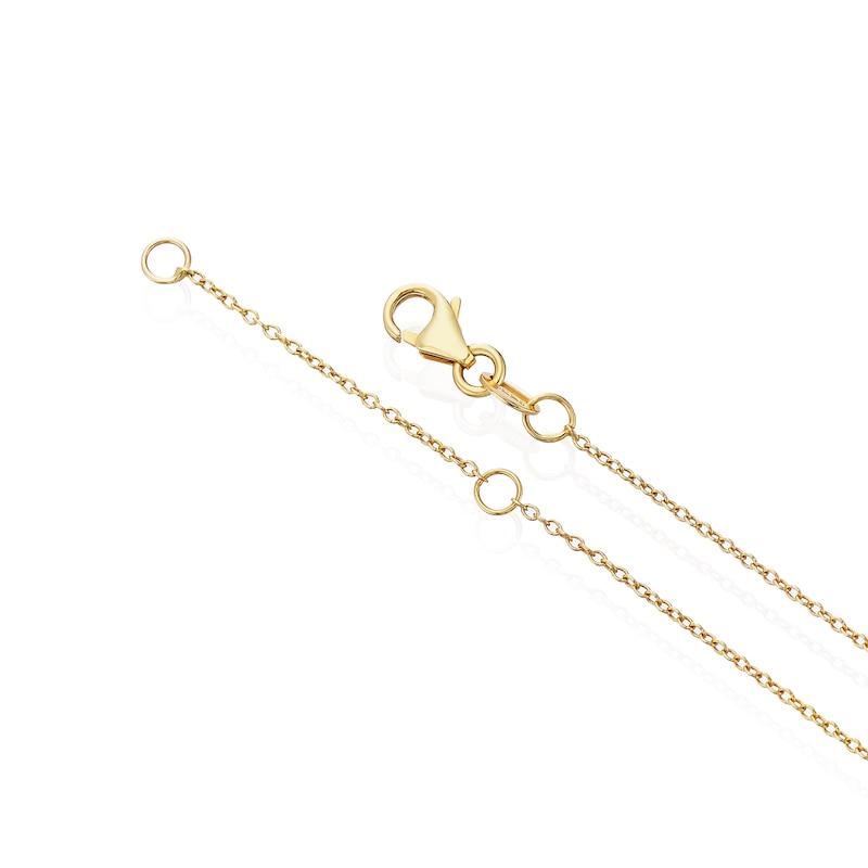 9ct Yellow Gold 17+1 Inch & Cubic Zirconia Drop Station Necklace