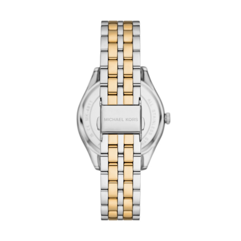 Michael Kors Harlowe Silver Pavé Dial & Two-Tone Bracelet Watch