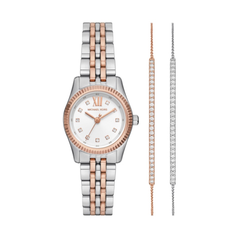 Michael Kors Lexington Ladies' Two-Tone Watch & Bracelet Set