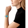 Thumbnail Image 3 of Michael Kors Lennox Turquoise Blue Dial & Gold-Tone Bracelet Watch