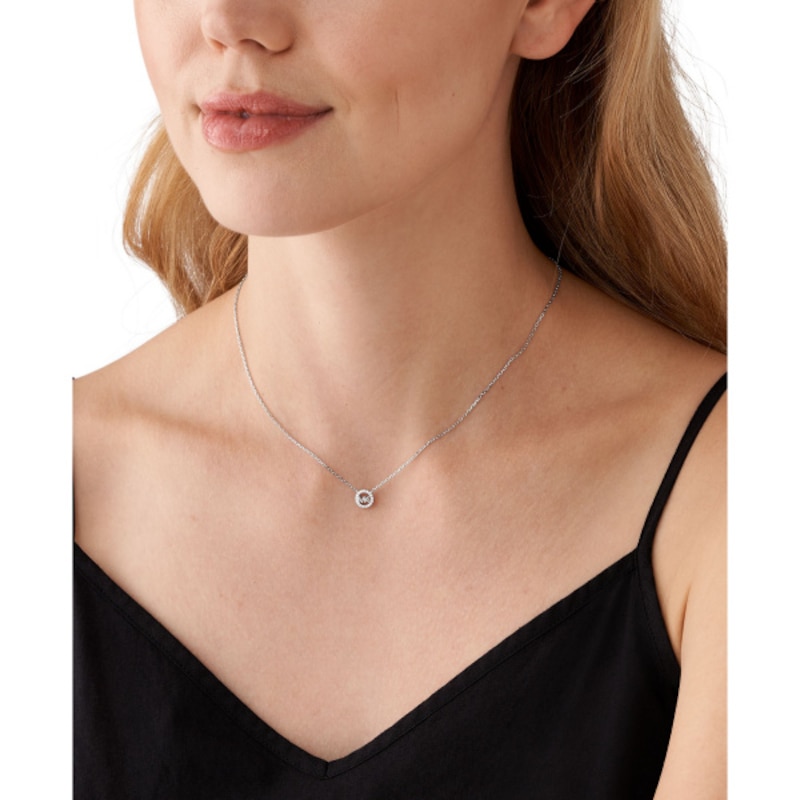 Michael Kors Ladies' Sterling Silver Halo Pendant Necklace