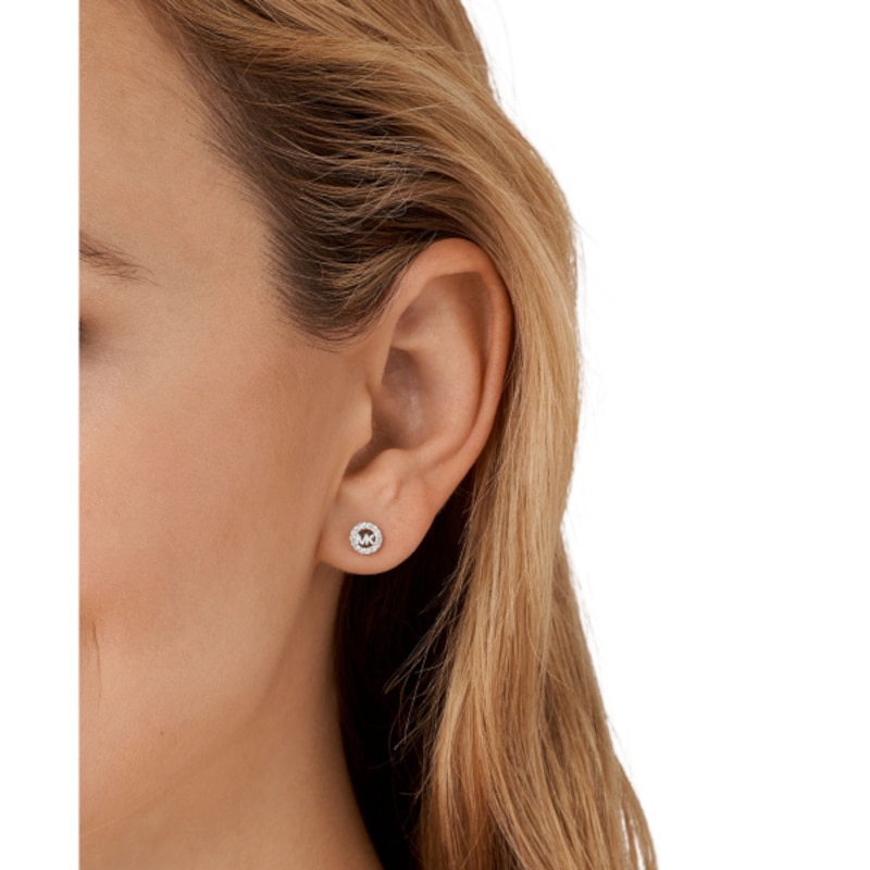 Michael Kors Ladies' Sterling Silver Halo Stud Earrings