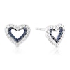 Thumbnail Image 0 of Vera Wang Sterling Silver 0.25ct Diamond & Sapphire Double Heart Earrings