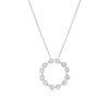 Thumbnail Image 0 of Sterling Silver 0.10ct Diamond Open Circle Pendant Necklace