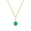 Thumbnail Image 0 of 9ct Yellow Gold Emerald & Diamond Pendant Necklace