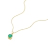 Thumbnail Image 1 of 9ct Yellow Gold Emerald & Diamond Pendant Necklace