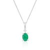 Thumbnail Image 0 of 9ct White Gold Emerald & Diamond Pendant Necklace