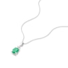 Thumbnail Image 1 of 9ct White Gold Emerald & Diamond Pendant Necklace