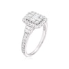Thumbnail Image 1 of Platinum 0.66ct Diamond Cushion Shaped Cluster Ring