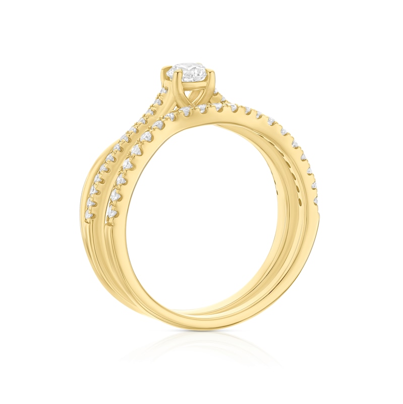 14ct Yellow Gold 0.50ct Diamond Solitaire Twist Bridal Set