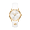 Thumbnail Image 0 of Michael Kors Slim Runway Gold-Tone & White Leather Strap Watch