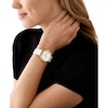 Thumbnail Image 3 of Michael Kors Slim Runway Gold-Tone & White Leather Strap Watch