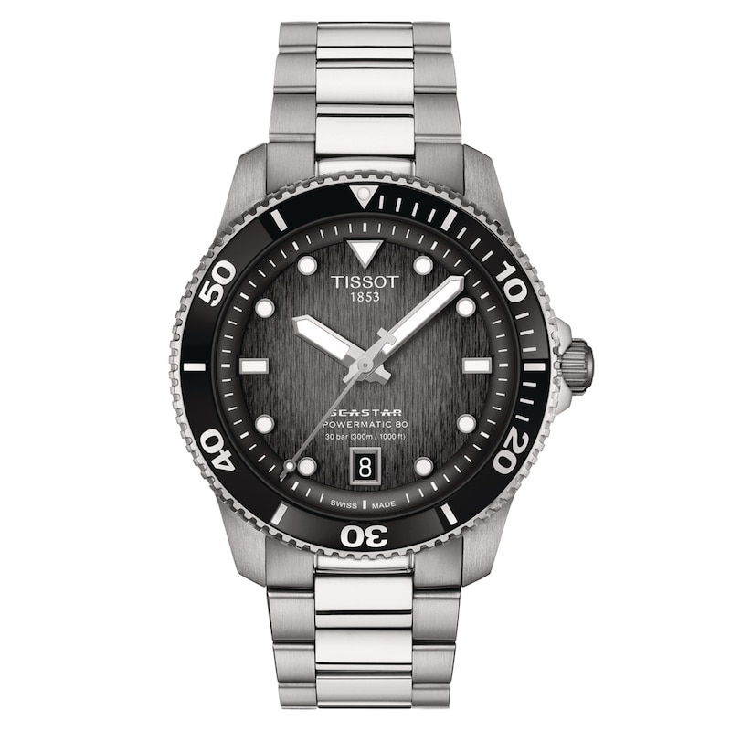 Tissot Seastar 1000 Men's Black Dial & Stainless Steel Bracelet Watch