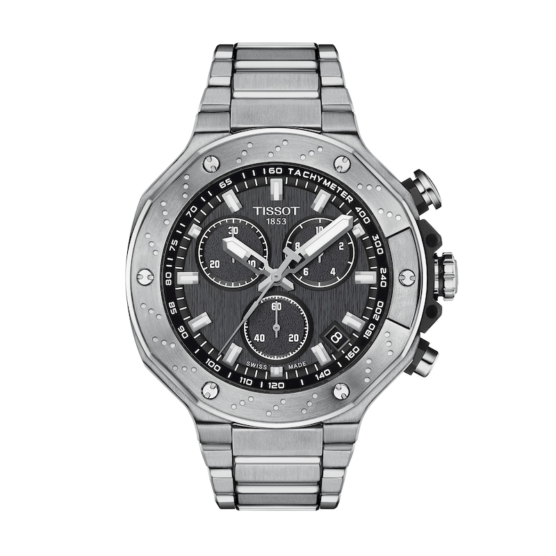 Tissot T-Race 45mm Men's Black Dial & Stainless Steel Watch