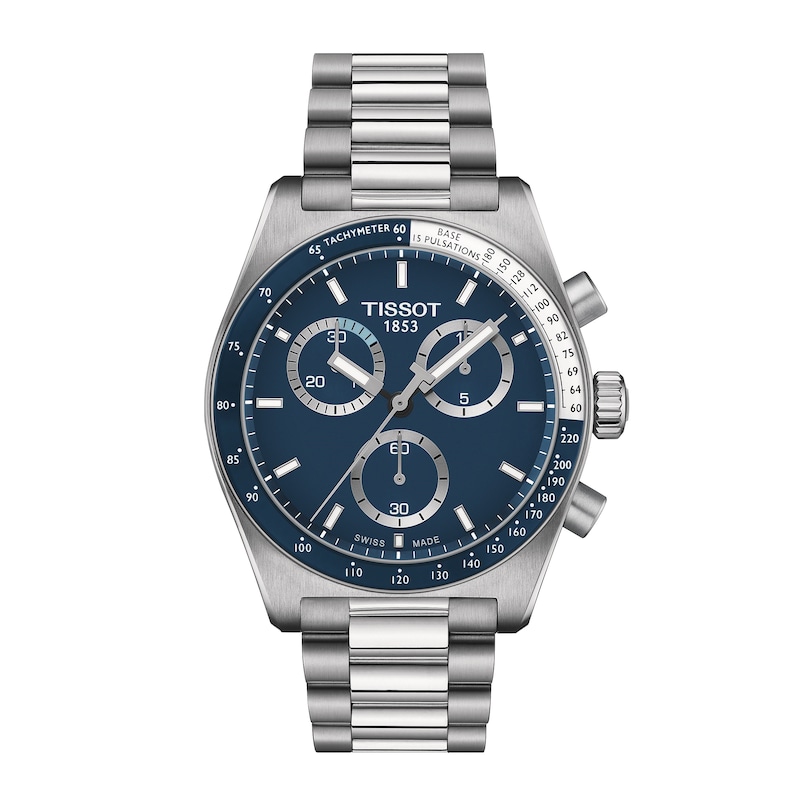 Tissot PR516 Men's Blue Dial & Stainless Steel Bracelet Watch
