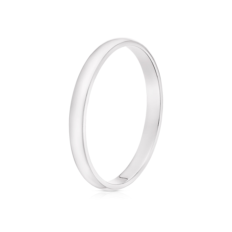 18ct White Gold 2mm Extra Heavyweight D Shape Ring